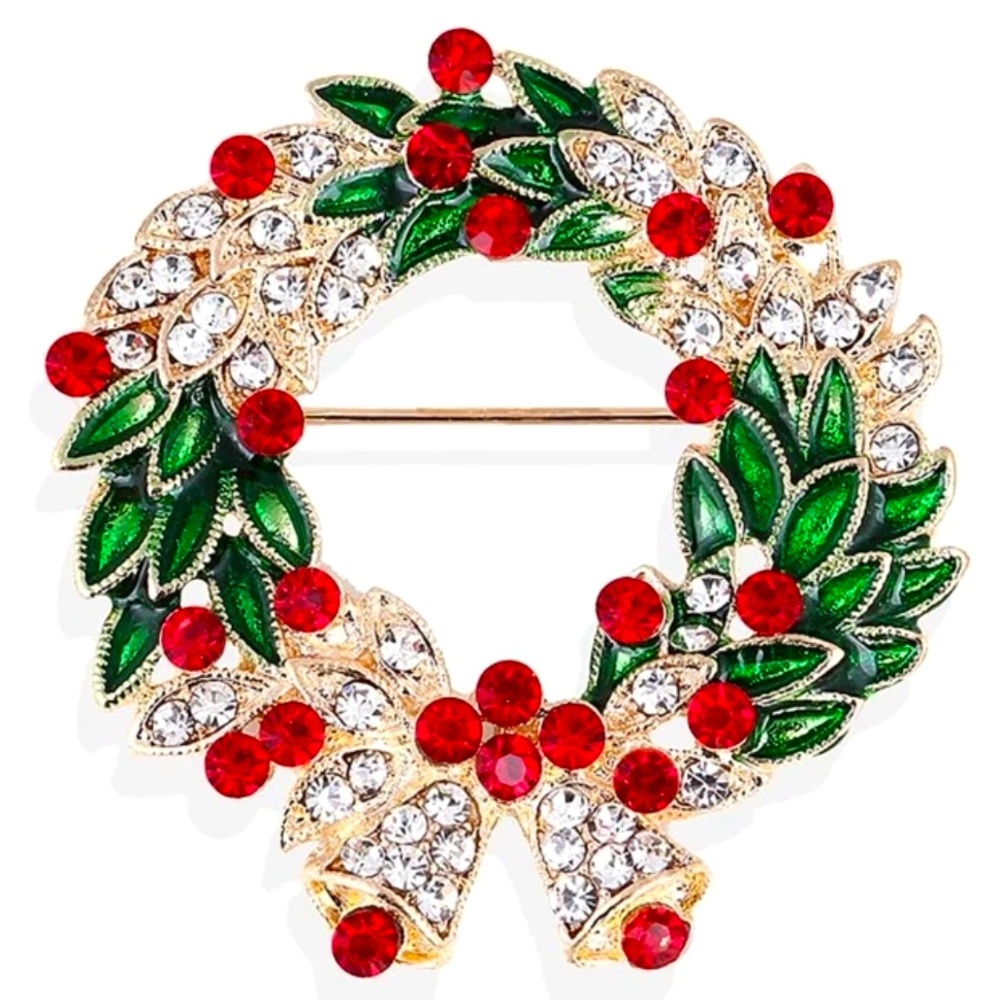 Vintage Christmas Wreath Pin